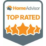 HomeAdvisor Top Rated badge with a five-star rating